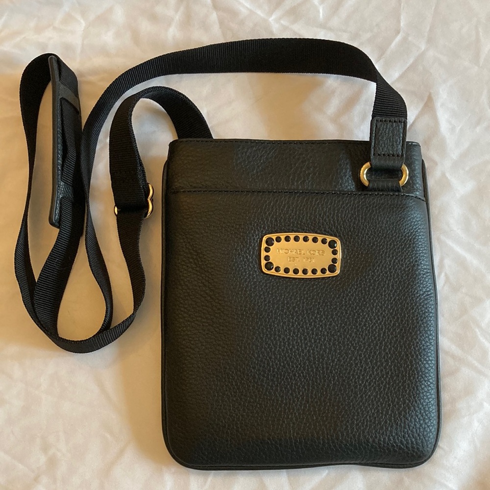 Michael Kors Black Leather Crossbody Bag